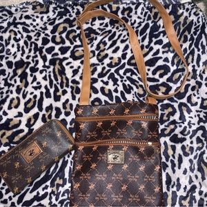 Brown Beverly Hills Polo Club Wallet Crossbody bag